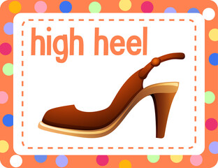Sticker - Vocabulary flashcard with word High Heel