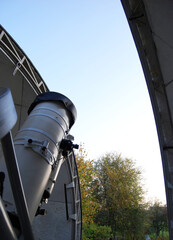 Wall Mural - Optical telescope inside a dome of an astronomic observatory. Watching the space concept