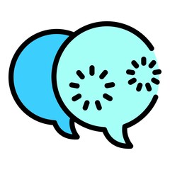 Poster - Two chat bubbles icon. Outline two chat bubbles vector icon color flat isolated