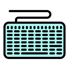 Poster - Button keyboard icon. Outline button keyboard vector icon color flat isolated