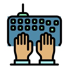 Poster - Typing keyboard icon. Outline typing keyboard vector icon color flat isolated