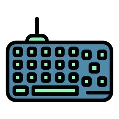 Poster - Keyboard device icon. Outline keyboard device vector icon color flat isolated