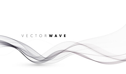 Vector abstract flowing wave lines isolated on white background. Design element for wedding invitation, greeting card