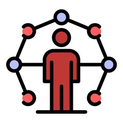 Poster - Scheme manager icon. Outline scheme manager vector icon color flat isolated