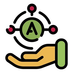 Poster - Translator application icon. Outline translator application vector icon color flat isolated