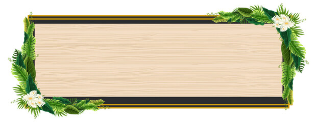 Sticker - A horizontal frame of tropical foliage template