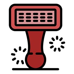Poster - groomer brush icon. outline groomer brush vector icon color flat isolated