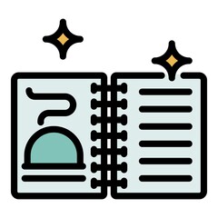 Poster - Bar menu icon. Outline bar menu vector icon color flat isolated