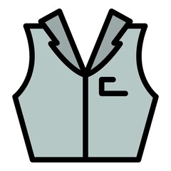 Poster - Croupier vest icon. Outline croupier vest vector icon color flat isolated