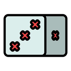 Poster - Lucky casino dice icon. Outline lucky casino dice vector icon color flat isolated