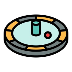 Poster - Casino roulette icon. Outline casino roulette vector icon color flat isolated