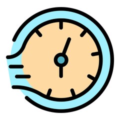 Poster - time of delivery icon. outline time of delivery vector icon color flat isolated