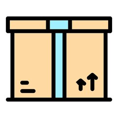 Fototapete - Order parcel icon. Outline order parcel vector icon color flat isolated