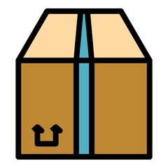 Poster - Cargo parcel icon. Outline cargo parcel vector icon color flat isolated