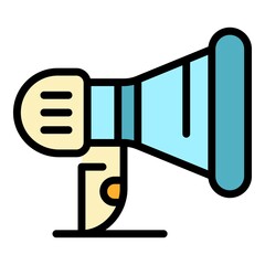 Poster - Modern megaphone icon. Outline modern megaphone vector icon color flat isolated