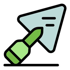 Poster - Builder trowel icon. Outline builder trowel vector icon color flat isolated
