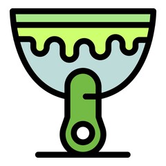 Poster - Scraper putty knife icon. Outline scraper putty knife vector icon color flat isolated