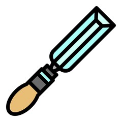 Poster - Carving chisel icon. Outline carving chisel vector icon color flat isolated