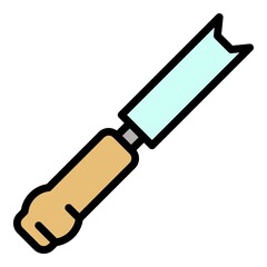 Poster - Chisel equipment icon. Outline chisel equipment vector icon color flat isolated