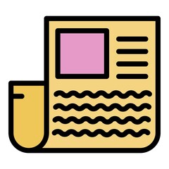 Poster - Paper interview icon. Outline paper interview vector icon color flat isolated