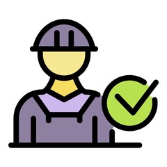 Poster - approved engineer icon. outline approved engineer vector icon color flat isolated