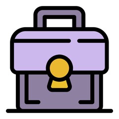 Poster - Communication engineer tool box icon. Outline communication engineer tool box vector icon color flat isolated