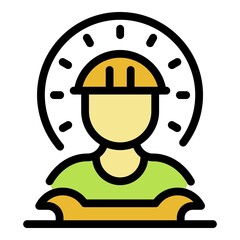 Poster - Professional communications engineer icon. Outline professional communications engineer vector icon color flat isolated