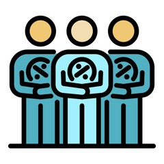 Poster - Tax inspector audit icon. Outline tax inspector audit vector icon color flat isolated