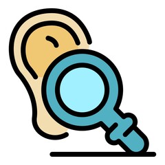 Poster - Inspector audit icon. Outline inspector audit vector icon color flat isolated