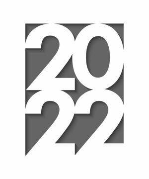 Happy new year 2022 cut paper background. Vector design