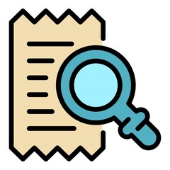Poster - Bill ticket icon. Outline bill ticket vector icon color flat isolated