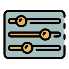 Poster - radio equalizer icon. outline radio equalizer vector icon color flat isolated