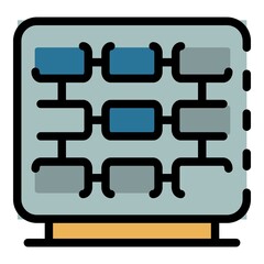 Poster - Radio engineer device repair icon. Outline radio engineer device repair vector icon color flat isolated