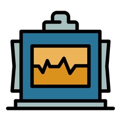 Poster - Radio amplifier icon. Outline radio amplifier vector icon color flat isolated