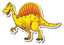 Spinosaurus Dinosaur Cartoon Character Sticker