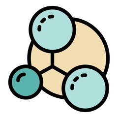 Poster - Molecules icon. Outline molecules vector icon color flat isolated