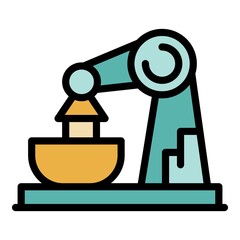 Poster - Nano robot icon. Outline nano robot vector icon color flat isolated