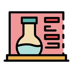 Poster - Nano laboratory icon. Outline nano laboratory vector icon color flat isolated