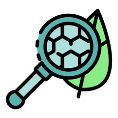 Poster - plant cells magnifier icon. outline plant cells magnifier vector icon color flat isolated