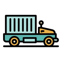 Poster - Futuristic car icon. Outline futuristic car vector icon color flat isolated