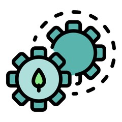 Poster - Nature mechanism icon. Outline nature mechanism vector icon color flat isolated