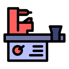 Poster - Milling machine tool icon. Outline milling machine tool vector icon color flat isolated