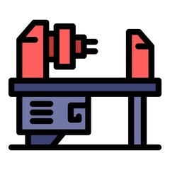 Poster - Milling machine equipment icon. Outline milling machine equipment vector icon color flat isolated