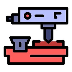 Poster - business milling machine icon. outline business milling machine vector icon color flat isolated