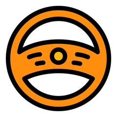 Sticker - Auto steering wheel icon. Outline auto steering wheel vector icon color flat isolated