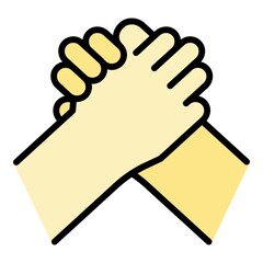 Poster - handshake icon. outline handshake vector icon color flat isolated