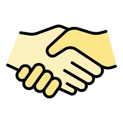 Poster - Gesture handshake icon. Outline gesture handshake vector icon color flat isolated