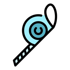 Poster - Tape measure icon. Outline tape measure vector icon color flat isolated