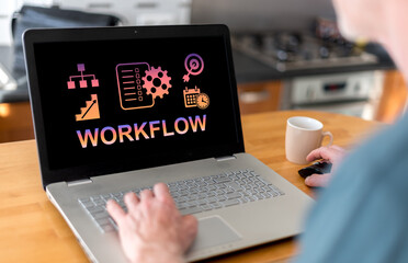 Workflow concept on a laptop