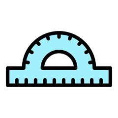 Poster - Carpenter protractor icon. Outline carpenter protractor vector icon color flat isolated